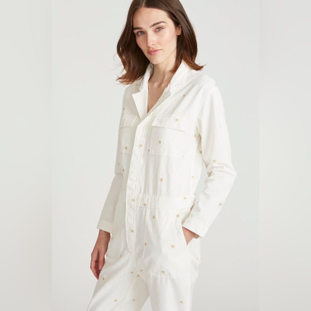 Driftwood Carly Jumpsuit in White Dizzy Daisy Print